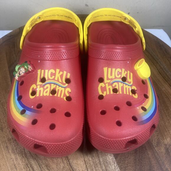 Crocs Lucky Charms Womens Red Yellow Size 9 Classic Clogs Sandals - Picture 7 of 12